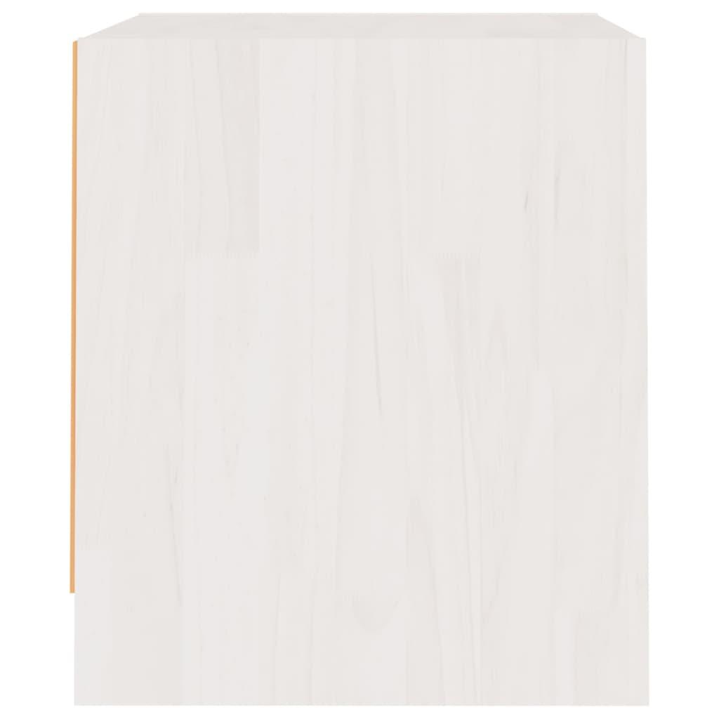 Bedside Cabinet White 40x30.5x35.5 cm Solid Pine Wood