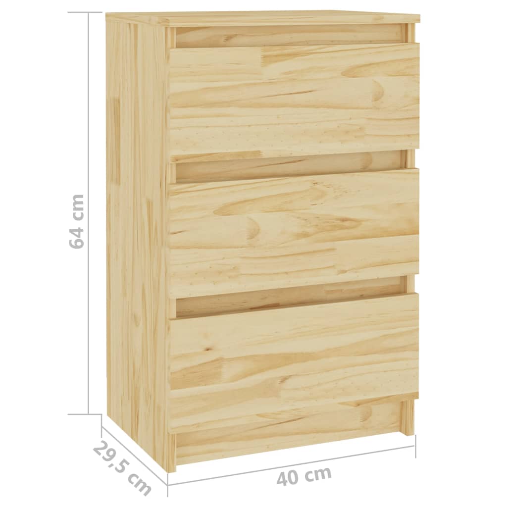 Bedside Cabinets 2 pcs 40x29.5x64 cm Solid Pine Wood