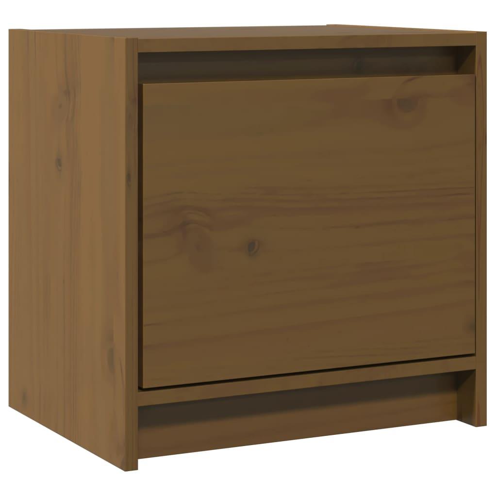 Bedside Cabinet Honey Brown 40x30.5x40 cm Solid Pinewood