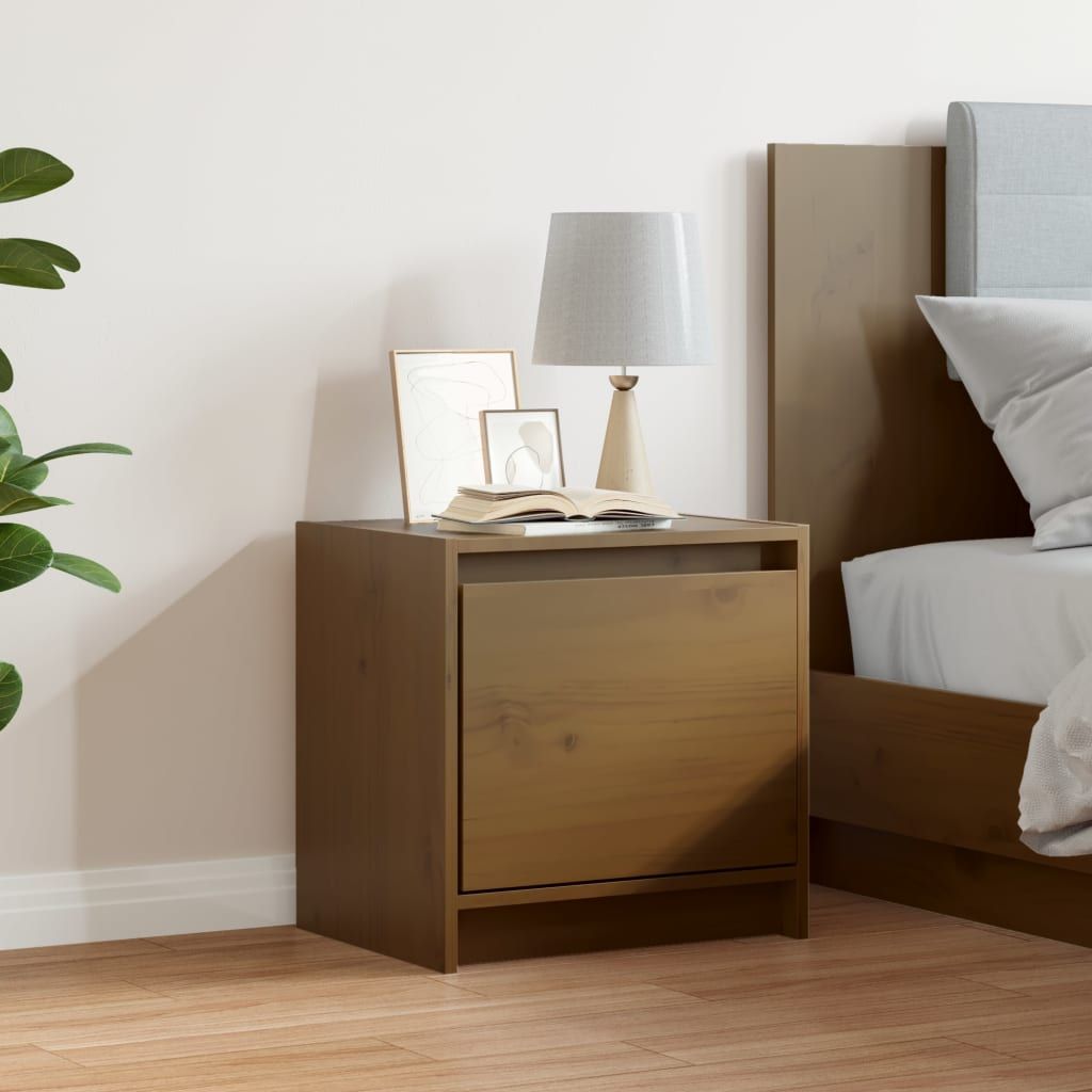 Bedside Cabinet Honey Brown 40x30.5x40 cm Solid Pinewood