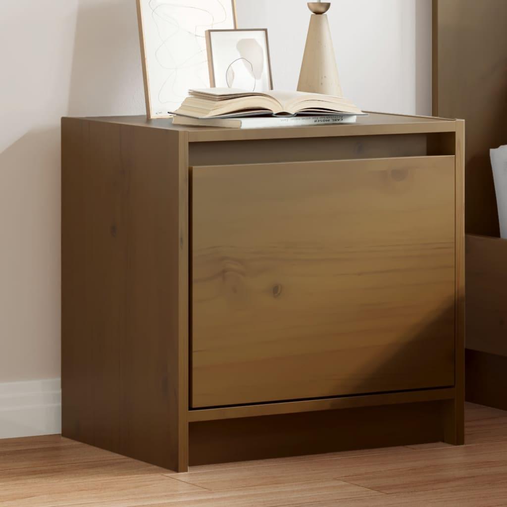 Bedside Cabinet Honey Brown 40x30.5x40 cm Solid Pinewood