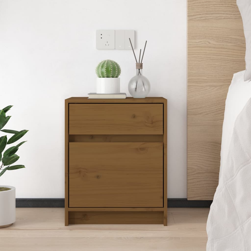 Bedside Cabinets 2 pcs Honey Brown 40x31x50 cm Solid Pinewood