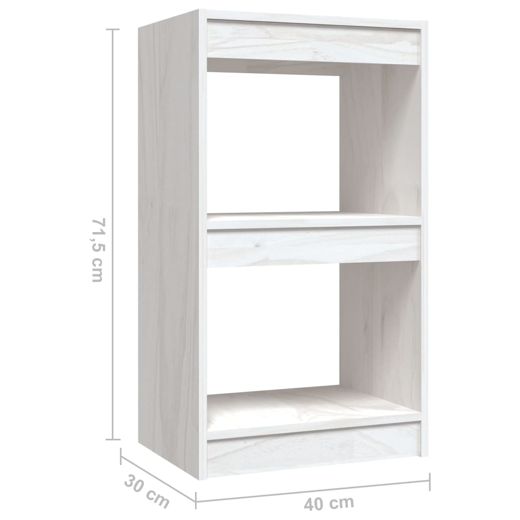 Book Cabinet White 40x30x71.5 cm Solid Pinewood