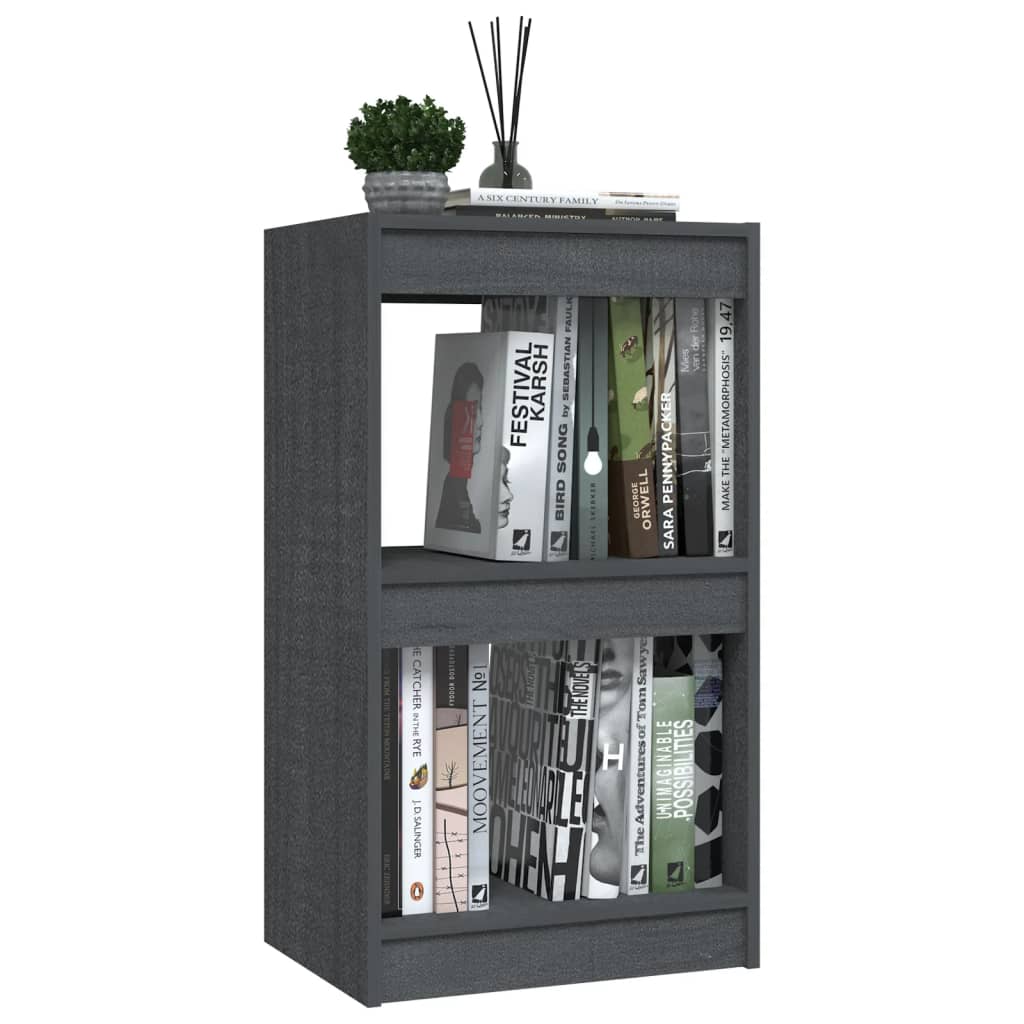 Book Cabinet Grey 40x30x71.5 cm Solid Pinewood