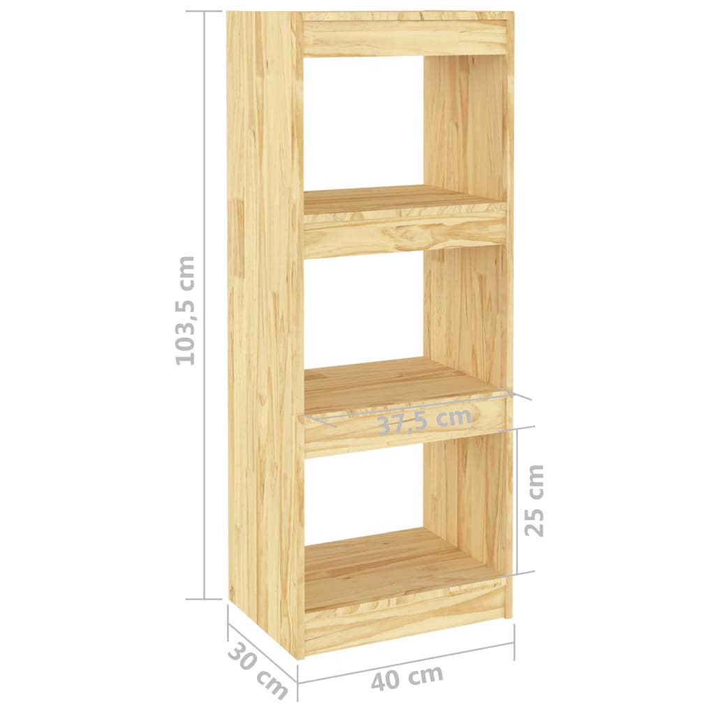 Book Cabinet/Room Divider 40x30x103.5 cm Solid Pinewood