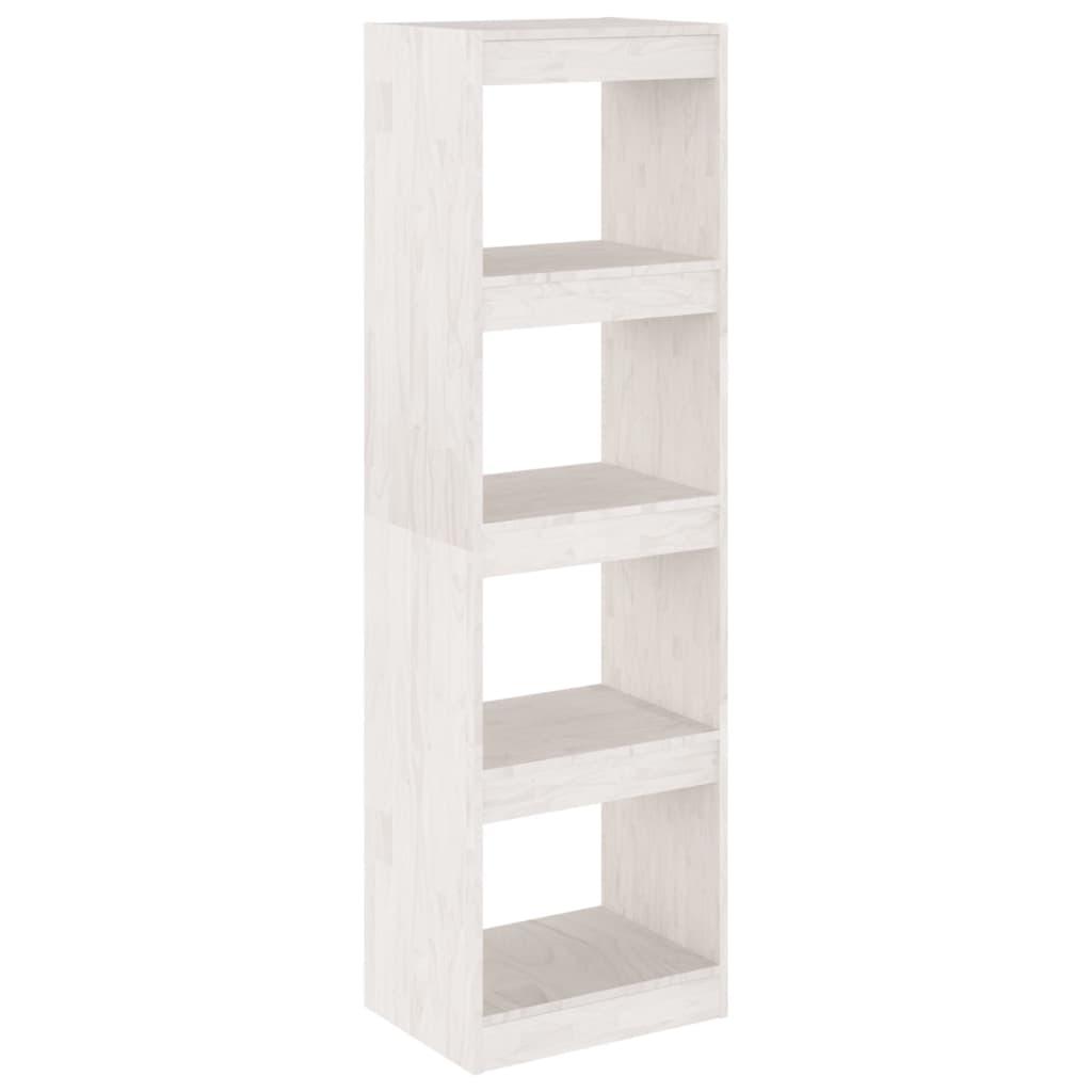 Book Cabinet Room Divider White 40x30x135.5 cm Pinewood