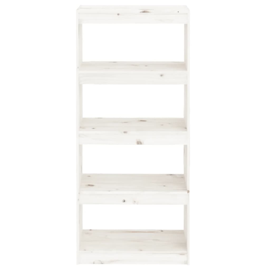 Book Cabinet/Room Divider White 60x30x135.5 cm Solid Wood Pine