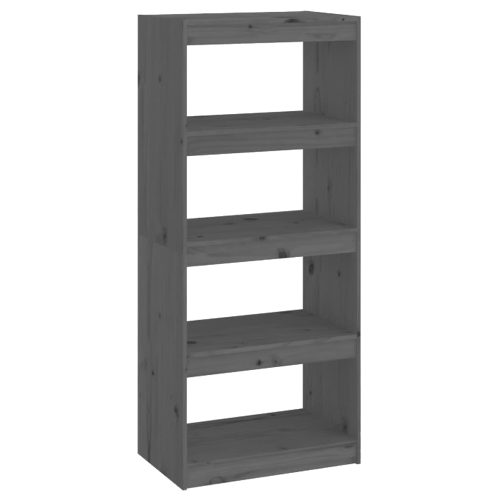 Book Cabinet/Room Divider Grey 60x30x135.5 cm Solid Wood Pine