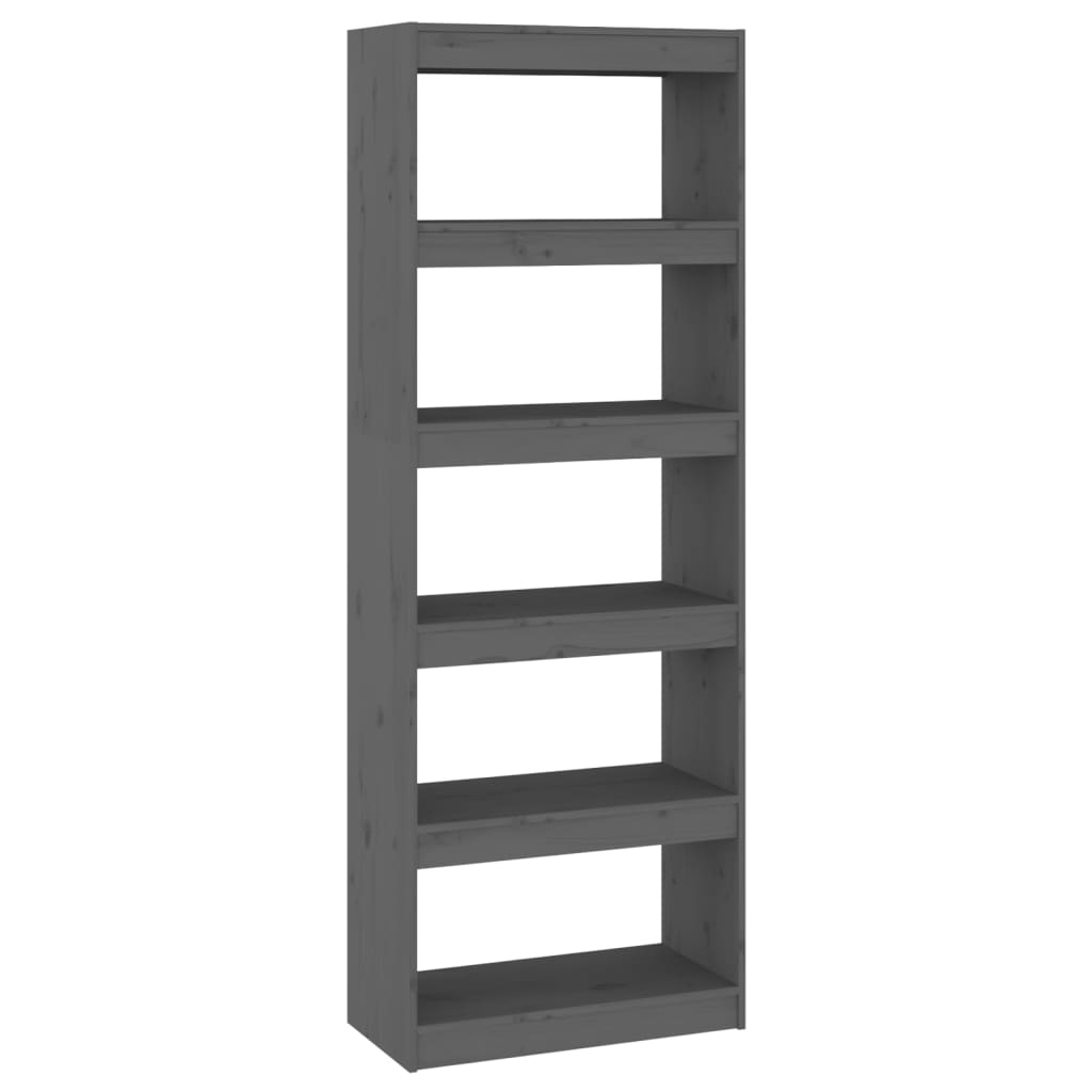 Book Cabinet/Room Divider Grey 60x30x167.5 cm Solid Wood Pine