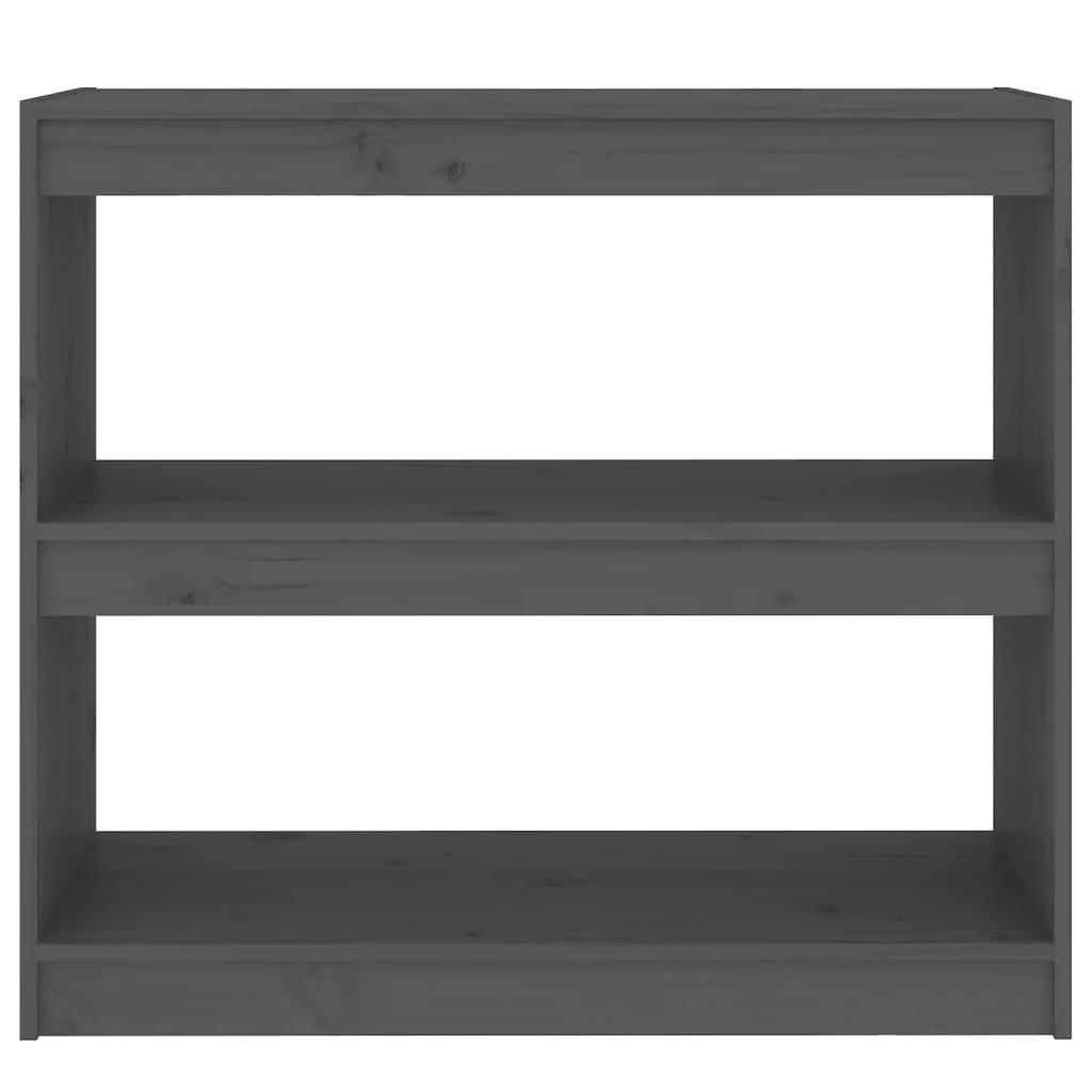 Book Cabinet/Room Divider Grey 80x30x71.5 cm Solid Wood Pine