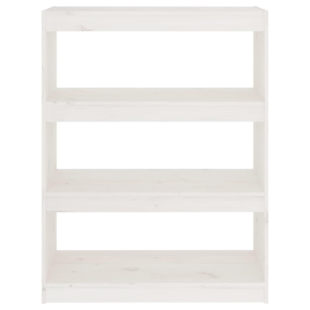 Book Cabinet/Room Divider White 80x30x103.5 cm Solid Wood Pine