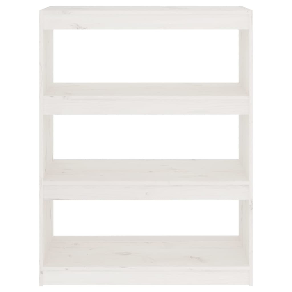 Book Cabinet/Room Divider White 80x30x103.5 cm Solid Wood Pine