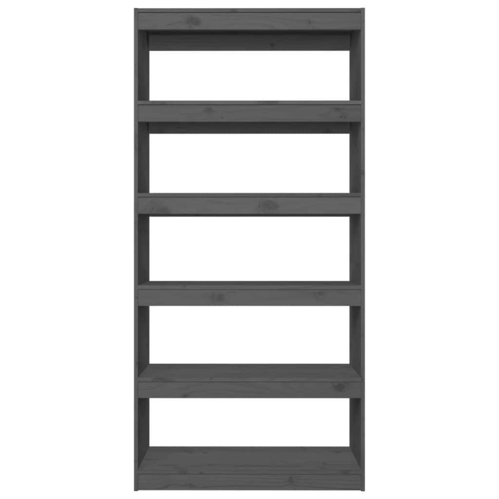 Book Cabinet/Room Divider Grey 80x30x167.4 cm Solid Wood Pine