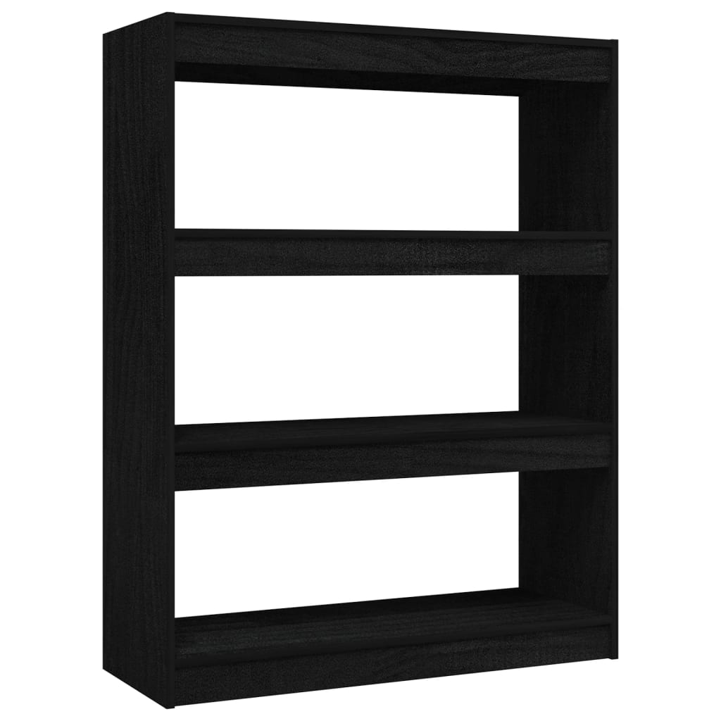 Book Cabinet/Room Divider Black 100x30x103 cm Solid Pinewood