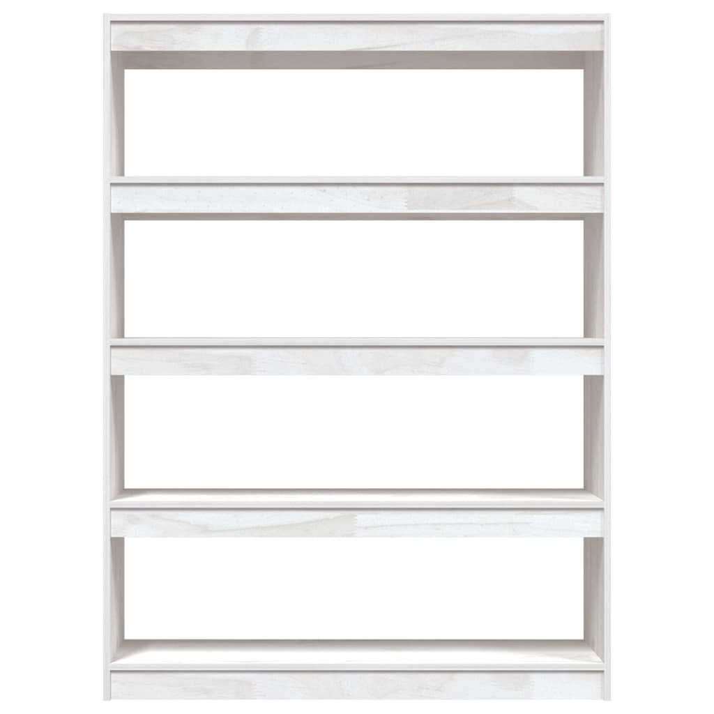 Book Cabinet/Room Divider White 100x30x135.5 cm Solid Pinewood