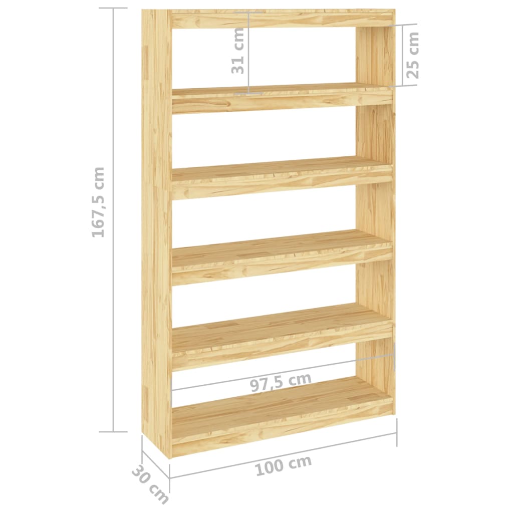 Book Cabinet/Room Divider 100x30x167.5 cm Solid Pinewood