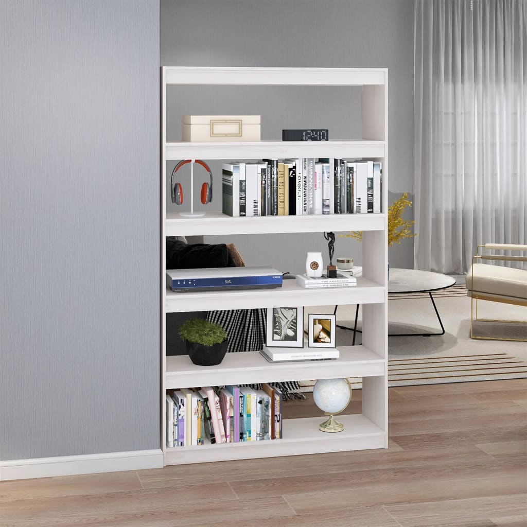 Book Cabinet/Room Divider White 100x30x167.5 cm Solid Pinewood