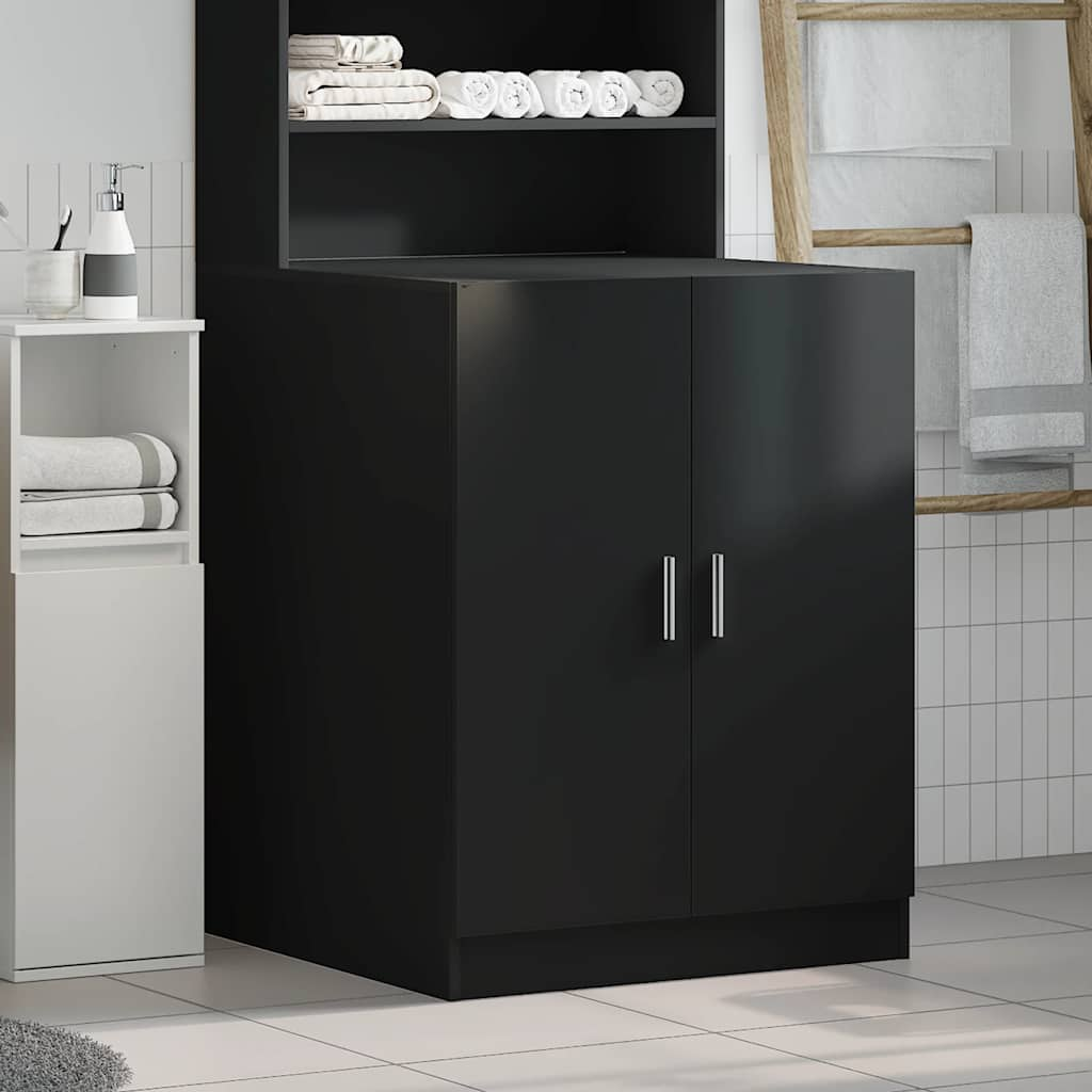 Washing Machine Cabinet Black 71x71.5x91.5 cm