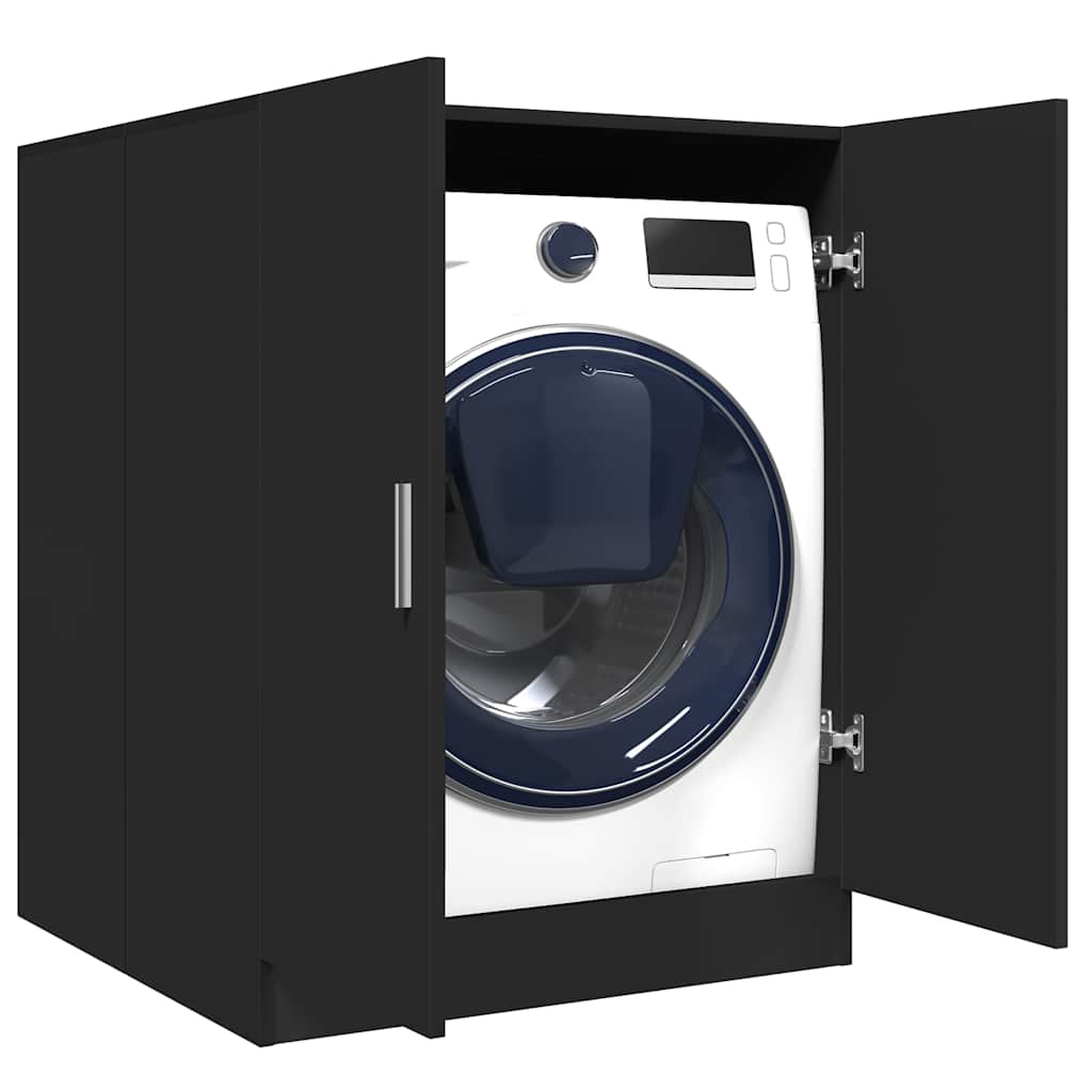 Washing Machine Cabinet Black 71x71.5x91.5 cm