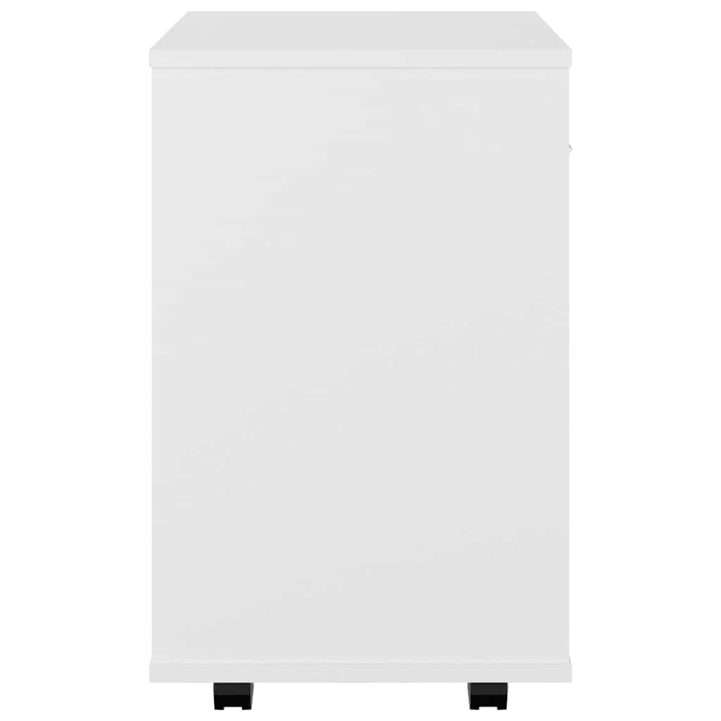Rolling Cabinet White 46x36x59 cm Engineered Wood