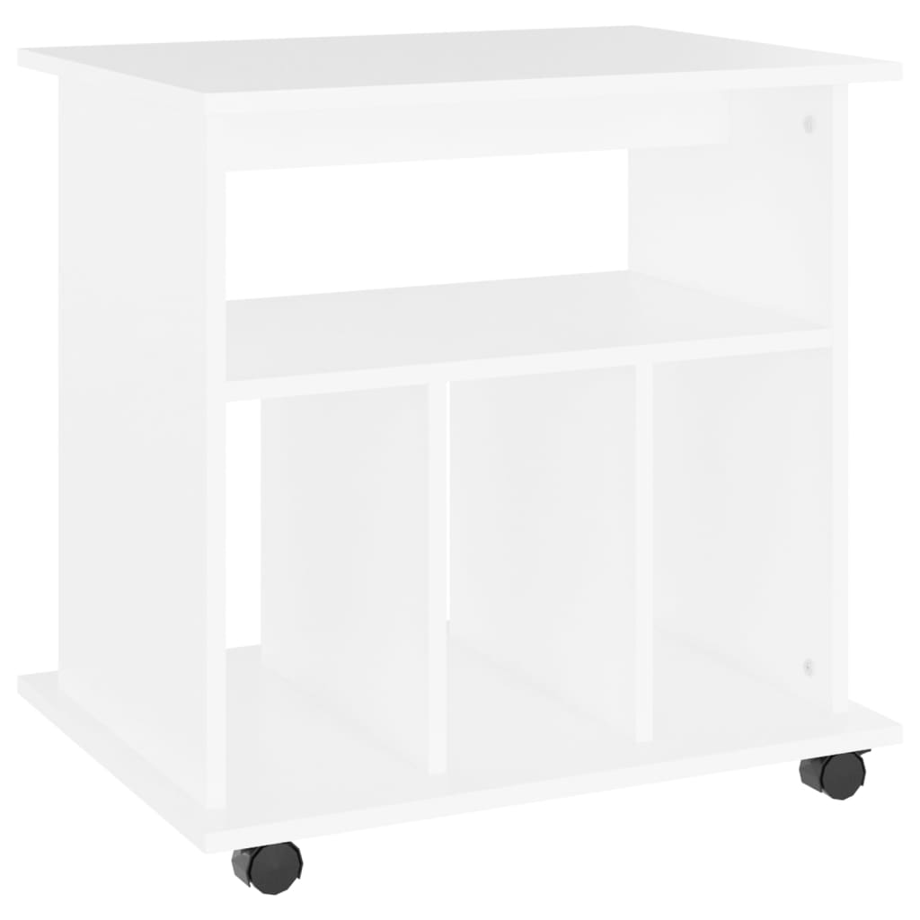 Rolling Cabinet White 60x45x60 cm Engineered Wood