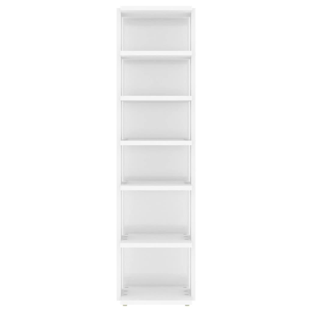 Shoe Cabinet High Gloss White 27.5x27x102 cm Engineered Wood