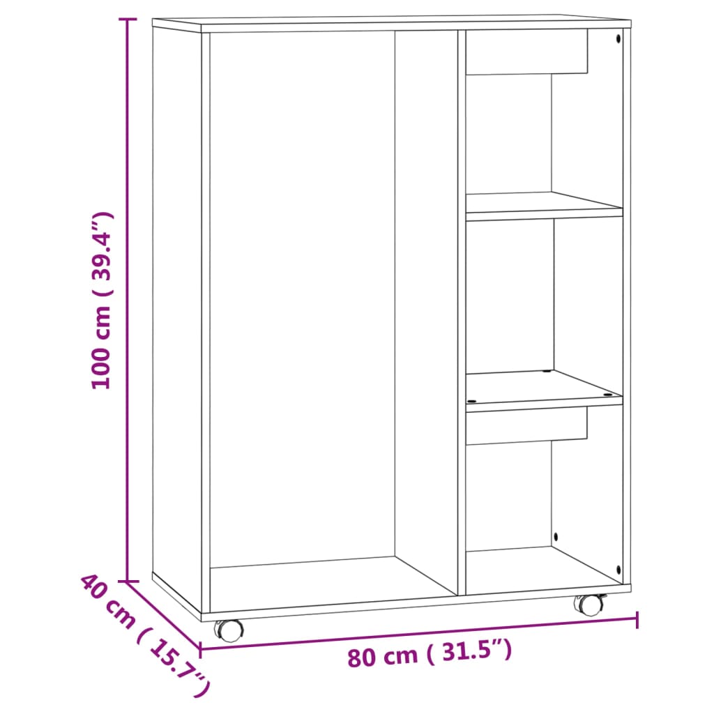 Wardrobe Sonoma Oak 80x40x110 cm Engineered Wood