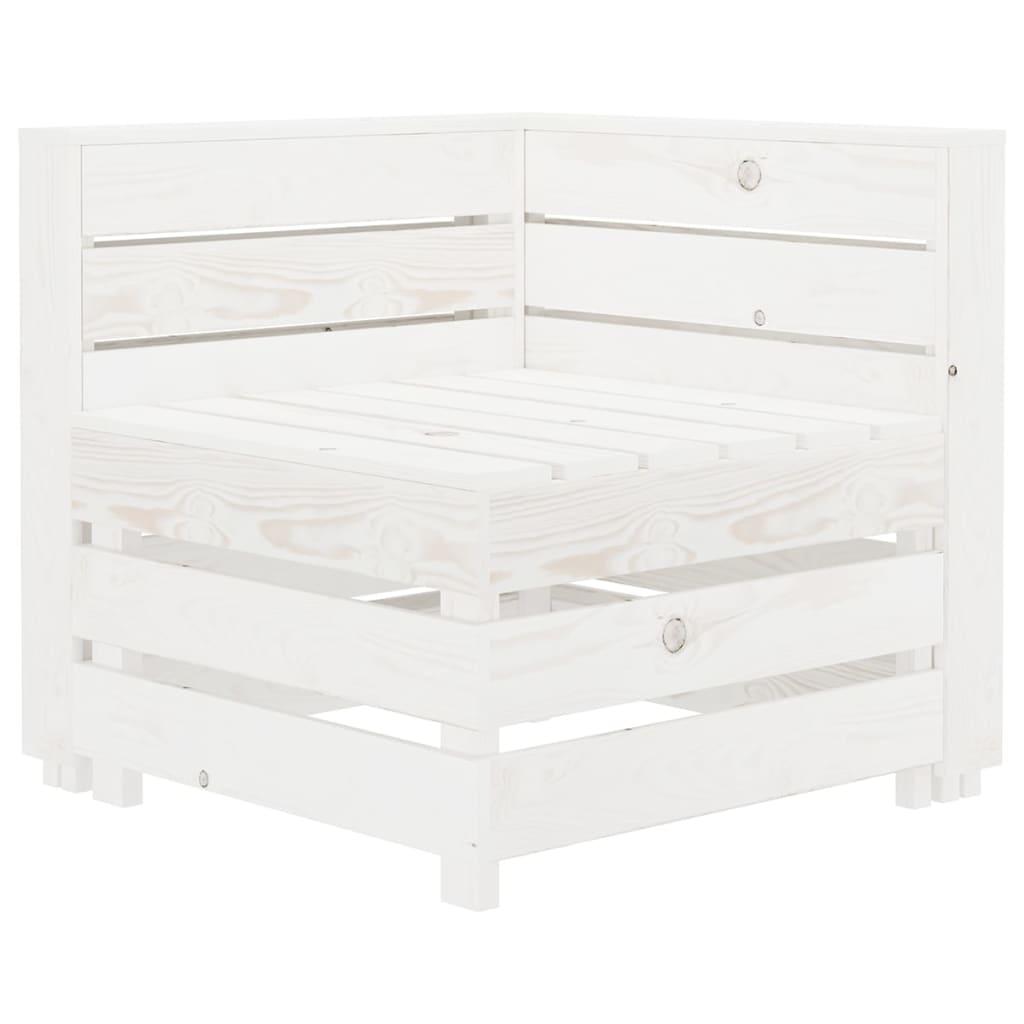 Garden 2-Seater Pallet Sofa Solid Pinewood White