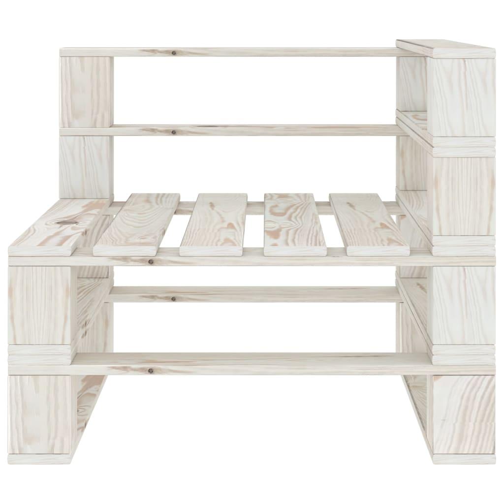 Garden 2-Seater Pallet Sofa White Solid Pinewood