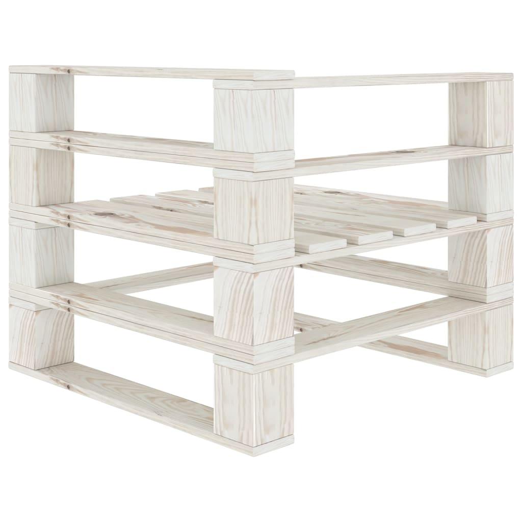 Garden 2-Seater Pallet Sofa White Solid Pinewood
