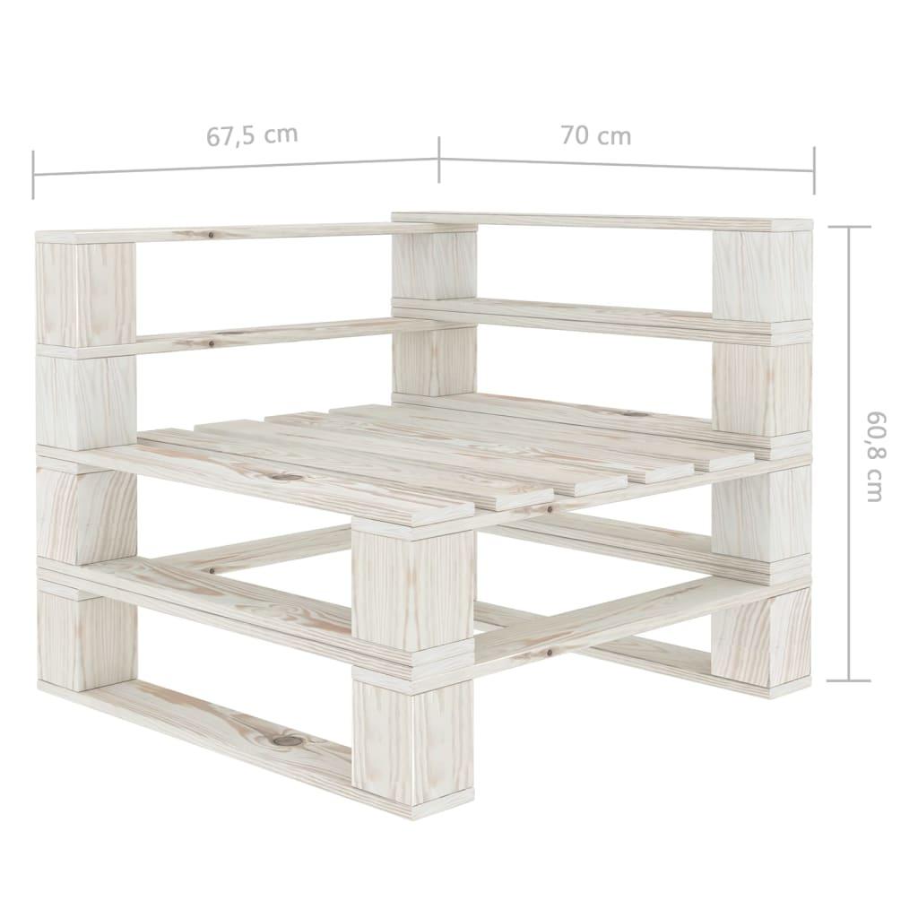 Garden 2-Seater Pallet Sofa White Solid Pinewood