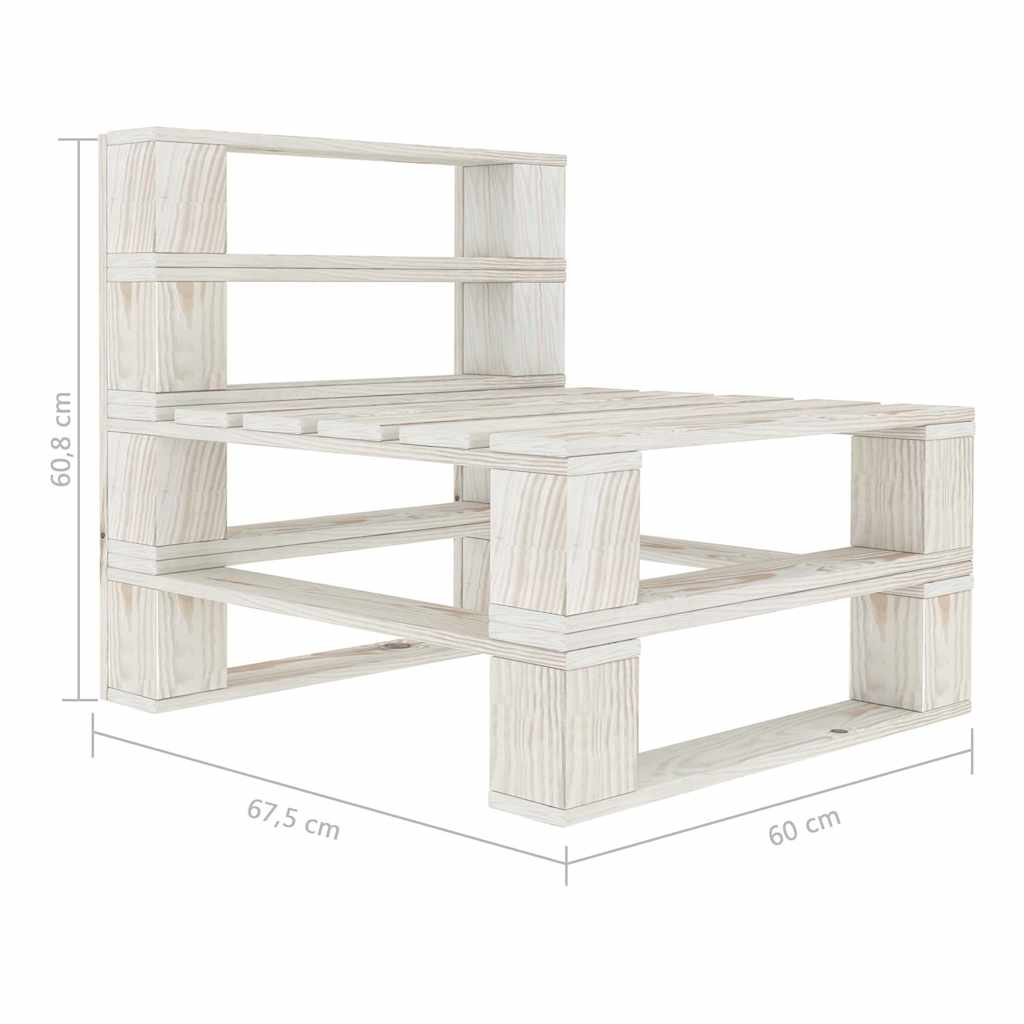 5 Piece Garden Pallet Lounge Set Solid Pinewood White