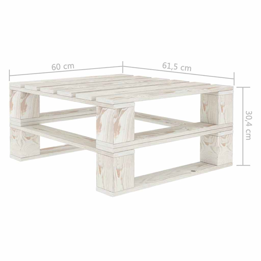 5 Piece Garden Pallet Lounge Set Solid Pinewood White