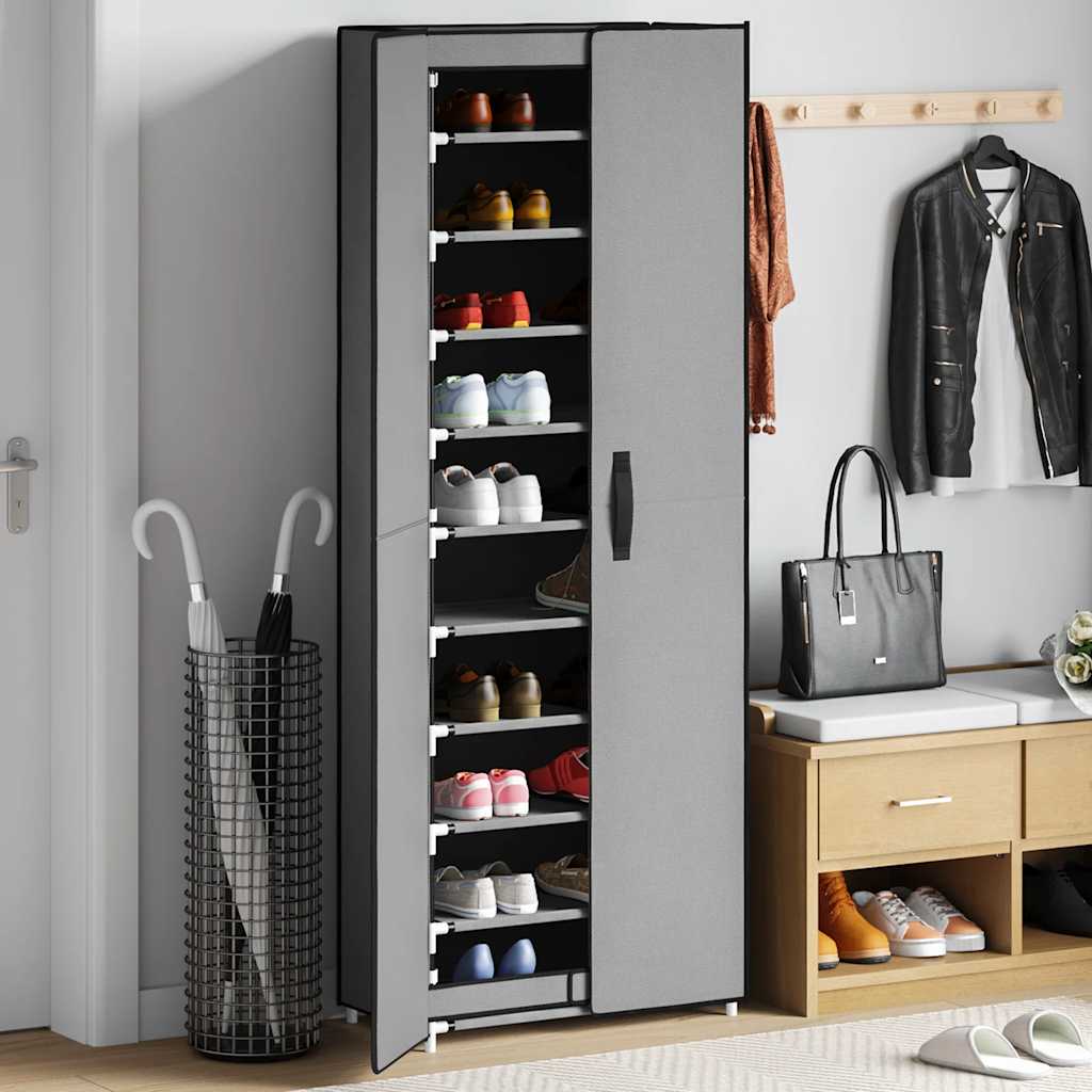 Shoe Cabinet Grey 60x30x166 cm Fabric