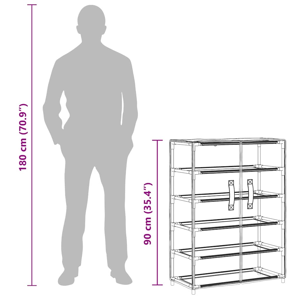 Shoe Cabinet Grey 60x28x90 cm Fabric