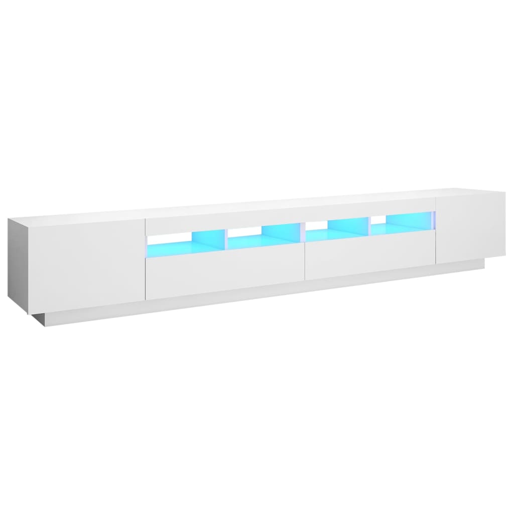 TV Cabinet with LED Lights White 260x35x40 cm