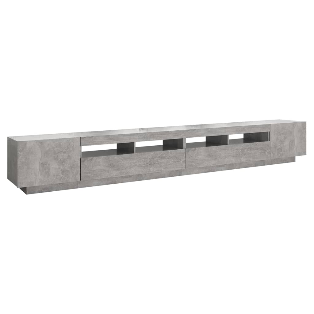 TV Cabinet with LED Lights Concrete Grey 300x35x40 cm