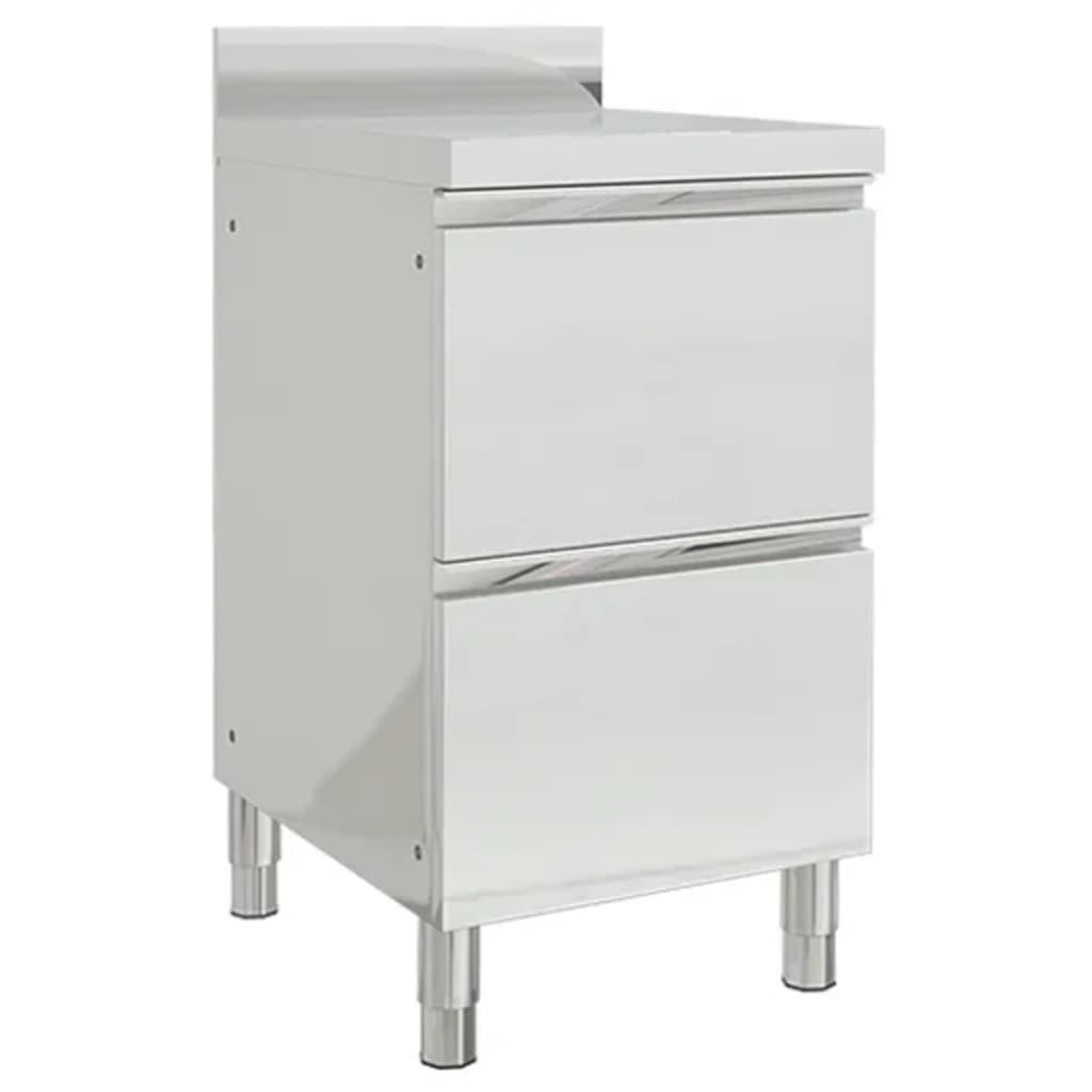 Commercial Kitchen Cabinet with 2 Drawers Stainless Steel