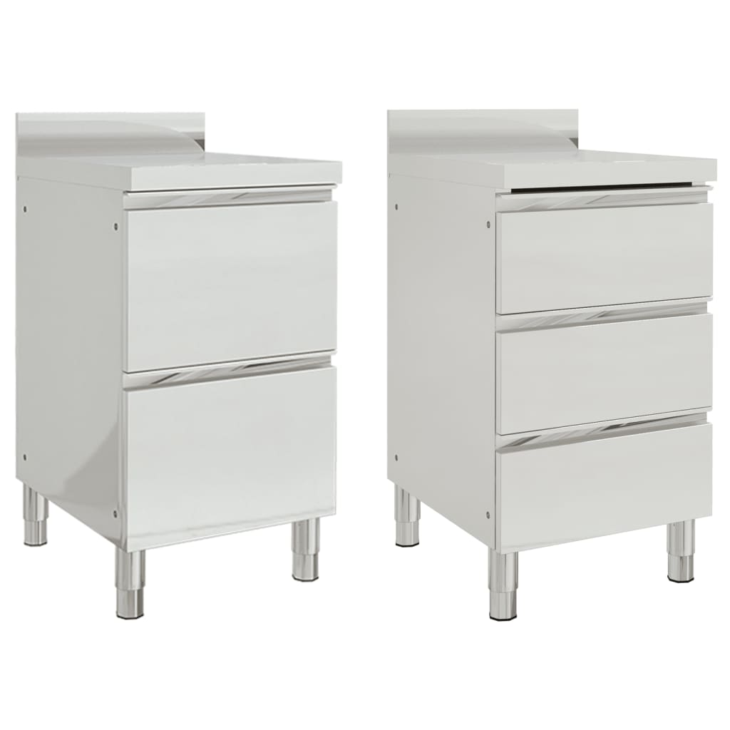 Commercial Kitchen Cabinets 2 pcs Stainless Steel