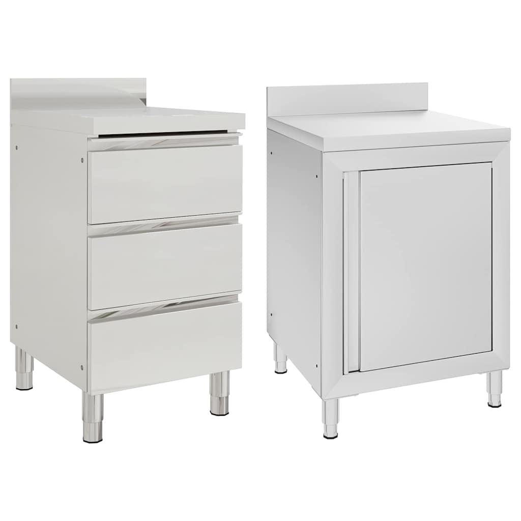 Commercial Kitchen Cabinets 2 pcs Stainless Steel