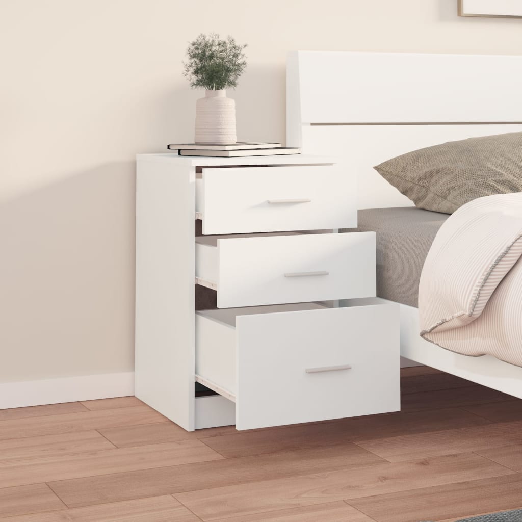 Bed Cabinet White 40x40x63 cm Engineered Wood