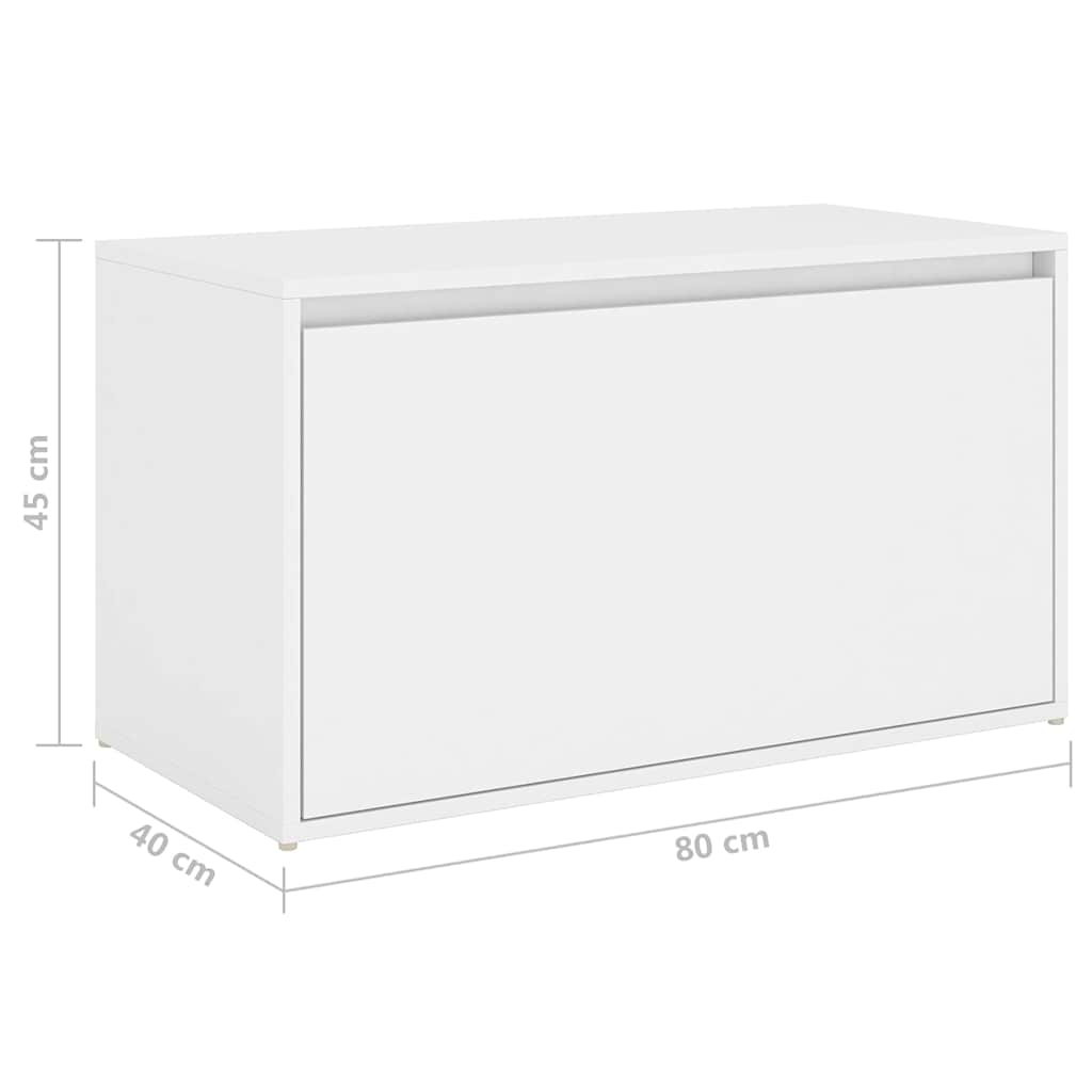 Hall Bench 80x40x45 cm White Engineered Wood