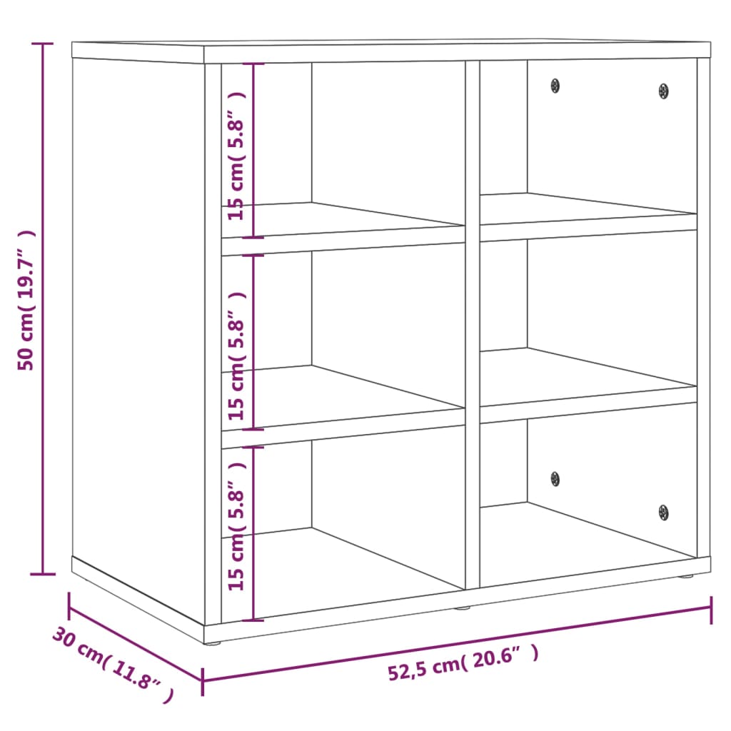 Shoe Cabinet High Gloss White 52.5x30x50 cm