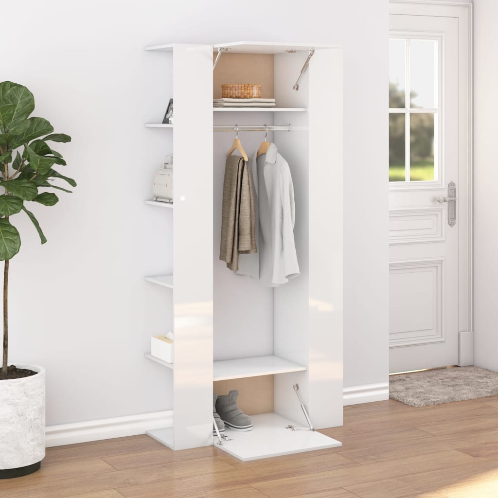 Hallway Cabinet High Gloss White 97.5x37x99 cm Engineered Wood