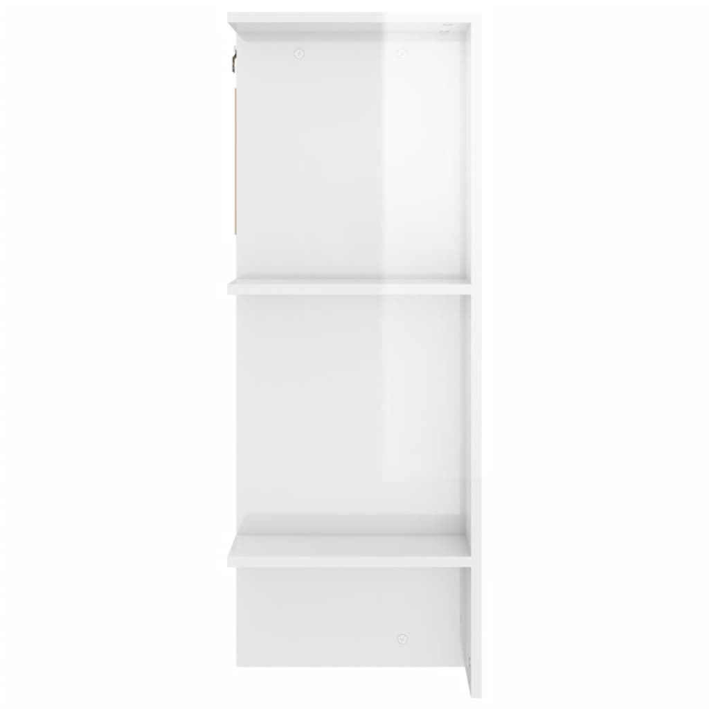 Hallway Cabinet High Gloss White 97.5x37x99 cm Engineered Wood