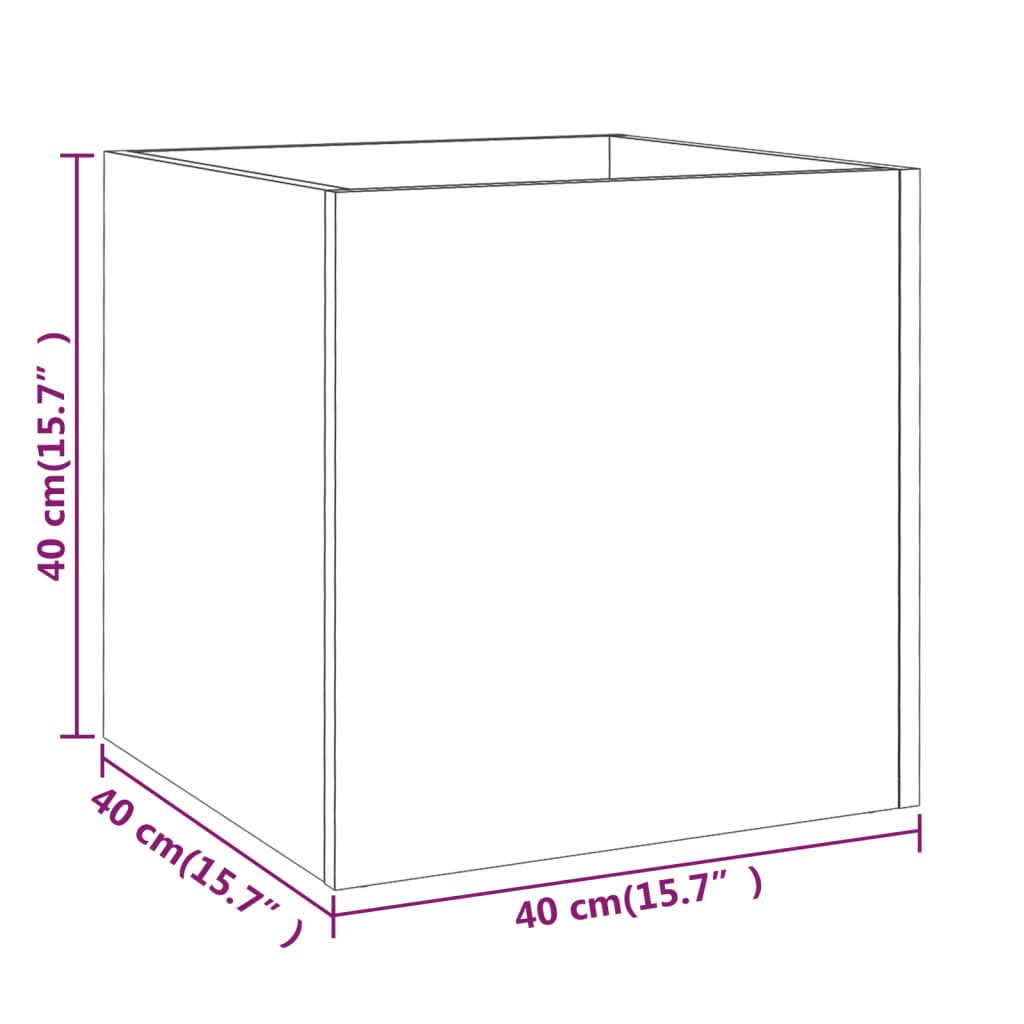 Planter Box White 40x40x40 cm Engineered Wood