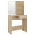 Dressing Table with LED Sonoma Oak 74.5x40x141 cm Engineered Wood