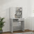 Dressing Table with LED Concrete Grey 74.5x40x141 cm