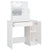 Dressing Table with LED White 86.5x35x136 cm