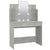 Dressing Table with LED Concrete Grey 96x40x142 cm